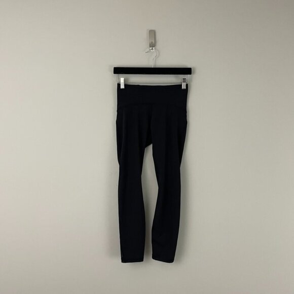 Lululemon Train Times 7/8 Pant Mesh Black Leggings Size 6 - Picture 1 of 7